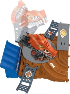 Set de joaca Hot Wheels Monster Trucks Arena Smashers HNB93 cu Tigerhai 2 masini incluse baza mobila - Img 6