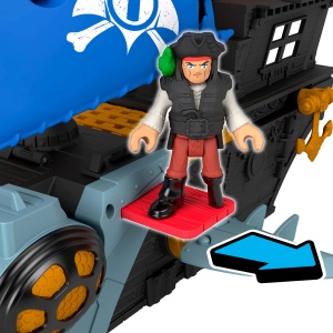 Set de Joaca Pirat cu Barcuta Imaginext, 2 Figurine, Activitati Interactive - Img 4