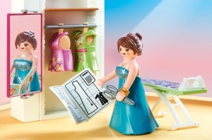 Set de joaca PLAYMOBIL 70208 - Dormitor cu Atelier de Croitorie, 67 piese, colorat - Img 4