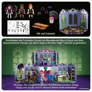 Set de joaca PLAYMOBIL Monster High Sporthalle cu Draculaura, Clawd Wolf si Heath Burns - Img 4