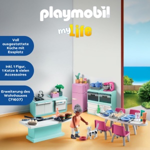 Set de joaca PLAYMOBIL MyLife 71608 - Bucatarie complet echipata, 105 piese, pentru copii de la 4 ani - Img 4
