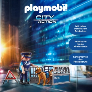 Set de Joaca Politie PLAYMOBIL - Straensperre cu 2 Figurine si Accesorii, 48 piese - Img 4