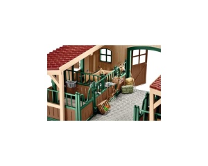 Set de Joaca Schleich Ferma - Grajd cu 2 Cai, Figurina Cavaler, 96 Piese - Img 4