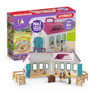 Set de Joaca Schleich - Grajd cu 60 Piese, 2 Figurine Cai si Accesorii