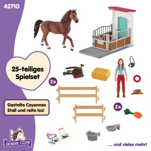 Set de Joaca Schleich Horse Club cu Hannah si Cayenne, 25 Piese - Img 5