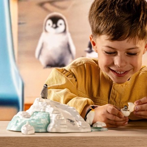 Set de Joaca Schleich WILD Life Pinguin-Familienspa 42661, 14 Piese, 3 Kaiserpinguini - Img 2