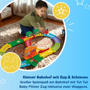 Set de joaca VTech Tut Tut Baby Flitzer - Gara cu tren si 2 vagoane, interactiv - Img 2