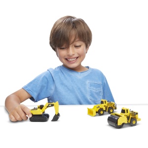 Set de Joc cu Masini de Constructie CAT - 3 Vehicule Metalice, Dura, Galben - Img 5