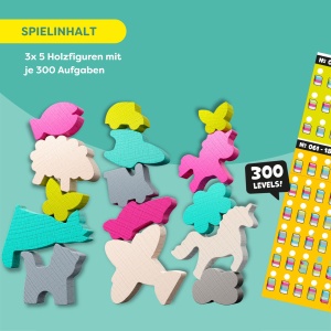 Set de Joc HABA Stacking Challenge 3 in 1 - Vehicule, Unicorni si Animale, 900 Niveluri - Img 6