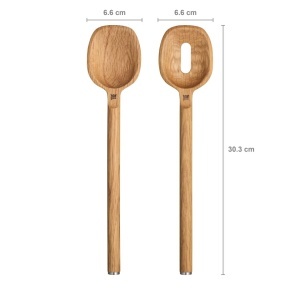 Set de linguri Fiskars Norden, 2 piese, din lemn de stejar, 30,3 cm - Img 2