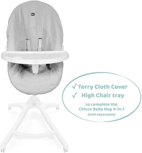 Set de masa 4 in 1 Chicco Baby Hug | Numai (tava pentru scaun inalt + husa din panza Terry) - Img 5