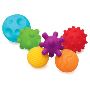 Set de mingi texturate Infantino pentru dezvoltare senzoriala multicolore 6 bucati