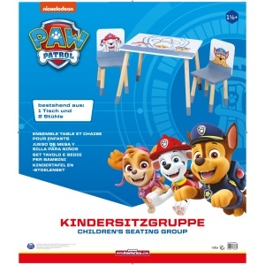 Set de mobilier pentru copii Paw Patrol - 2 scaune si 1 masa, alb, din lemn - Img 7