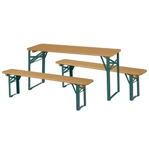Set de mobilier pentru copii roba, 3 piese, din lemn masiv, pentru exterior, verdenatural