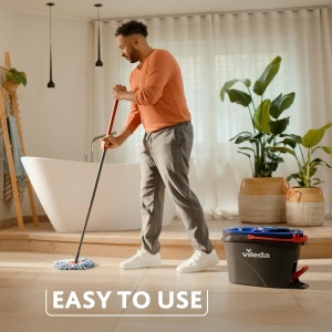 Set de mop Vileda H2PrO cu galeata Separarea 100 a apei proaspete de cele murdare Sistem inovator cu doua rezervoare cu functie de stoarcere Stoarcere - Img 4