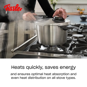 Set de oala sub presiune Fissler Vitavit Premium, 4 bucati (4,5 l - O 22 cm si tigaie rapida 2,5 l - O 22 cm) incl. capac metalic, insertie - inductie - Img 5