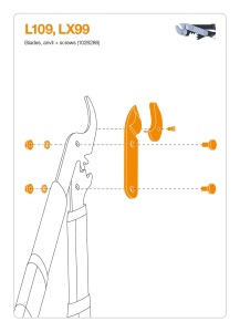 Set de piese de schimb Fiskars 1026286, pentru foarfece PowerGear Amboss, lame antiaderente, culoare gri - Img 4