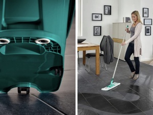 Set de prese de servetel Leifheit Profi XL cu mop de podea si role incl. capac de schimb Profi micro duo din microfibra, absorbant si usor de curatat, set pentru curatare fara a va apleca cu sistem de clic - Img 5