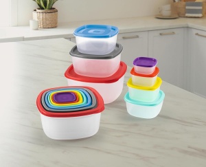 Set de recipiente de stocare GOURMETmaxx 28 piese, multicolor, capacitate variata - Img 3