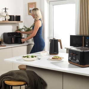 Set de recipiente Salter Toronto, 4 piese, negru mat, cu capac din acacia - Img 10