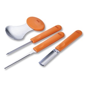 Set de scule pentru sculptat Zenker Halloween 4 piese portocaliu otel inoxidabil