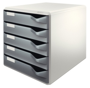 Set de sertare Leitz 52800089, 5 sertare, organizare documente, gri