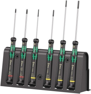 Set de surubelnite Wera 20356 A, 6 piese, pentru electronica, ergonomic