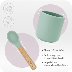 Set de Tacamuri si Vesela pentru Copii MoMi AMI, 6 piese, Silikon, 360 ml - Img 3
