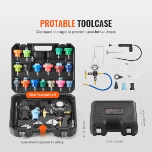 Set de testare si umplere racire VEVOR 28 piese, 17 adaptoare, compact - Img 5