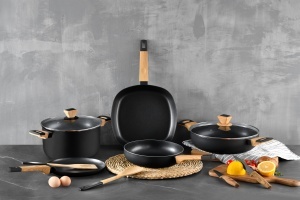 Set de tigai BERGNER Earth Black, 7 piese, aluminiu, antiaderent, negru - Img 3