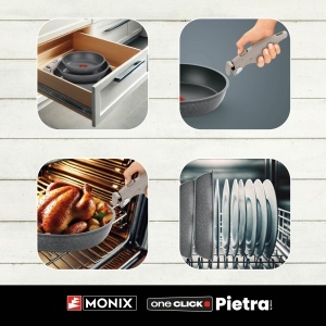 Set de tigai Monix One Click Pietra, 3 piese, 20-24-26 cm, antiaderente - Img 4