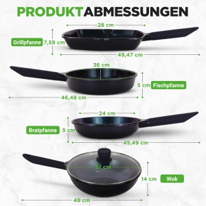 Set de Tigai NutriChef 5 Piese - Grill, Wok, Brat, Oval, Antiaderent, Inductie - Img 6