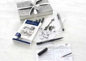 Set de tusche pentru lettering Faber-Castell, 9 piese, rezistent la apa - Img 2