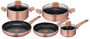 Set de Vase de Gatit Lagostina Ramata 14 piese, Aluminium, Culoare Cupru