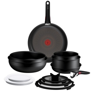 Set de Vase Tefal Ingenio Explore On, 13 piese, Negru, Antiaderent, Stivuitor