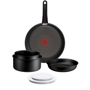 Set de Vase Tefal Ingenio Explore On 7 piese, Antiaderent, Negru