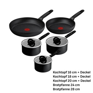 Set de Vase Tefal Stone Black On, 8 piese, antiaderente, rezistente la zgarieturi - Img 7