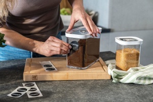 Set Etichete ZWILLING Cube, 10 etichete scriabile, 1 creion alb, negru - Img 6