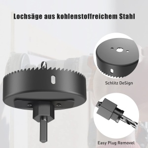 Set fierastrau circular HYCHIKA, 19 piese, diametru 19-127 mm, pentru lemn si PVC, cu accesorii incluse - Img 3
