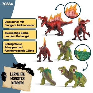 Set Figuri de Actiune Schleich ELDRADOR - Feuersaurier si Dschungelechse, 2 Piese - Img 3