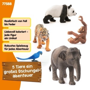 Set Figurine Dschungel - Schleich WILD Life 77588, 5 Piese, pentru Copii de la 3 Ani - Img 3