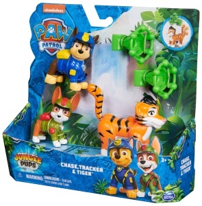 Set Figurine PAW PATROL Jungle Pups - Chase si Tracker cu Tigru, 5 cm - Img 8