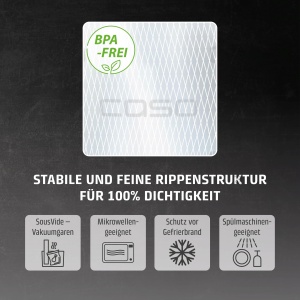 Set Folii Vakuumizatoare CASO 4-Sterne - 4 Role, 2 Dimensiuni, BPA-free - Img 3