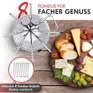 Set fondue electric Bomann FD 2248 CB, 1.2L, 1400W, 8 furculite din inox - Img 3