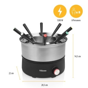Set Fondue Tristar FO-1110, 1.5 L, 2-in-1, Inox, PFAS-fri - Img 2
