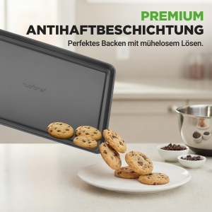 Set forme de copt NutriChef 8 piese, antiaderente, din otel carbon, negru - Img 4