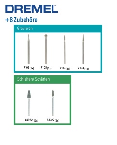 Set Gravare Sticla Dremel 8 Piese - Compatibil cu Multiunele Dremel - Img 2