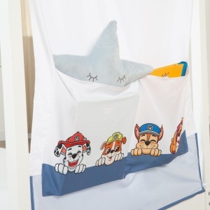 Set husa pentru pat Montessori roba 70x140 cm, design Paw Patrol, cu buzunare si fereastra decorativa - Img 8