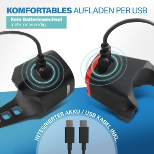 Set iluminare bicicleta FISCHER SQUARE, 90 Lumen, reincarcabil, IP44 - Img 5