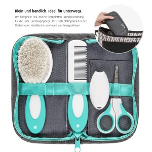 Set ingrijire bebelusi Reer BabyCare 5 piese perie par natural foarfeca siguranta - Img 3